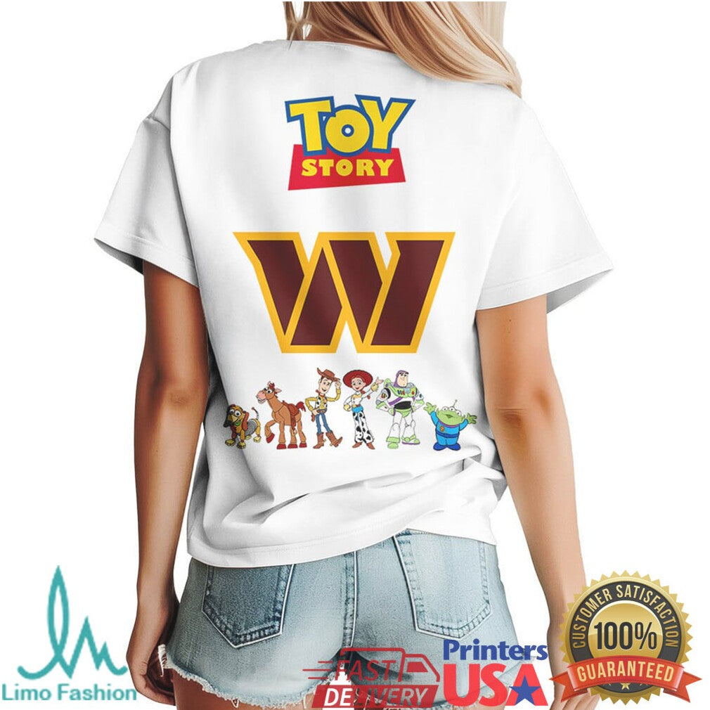 Washington Commanders x Toy Story Team Logo White T Shirt - Limotees LLC