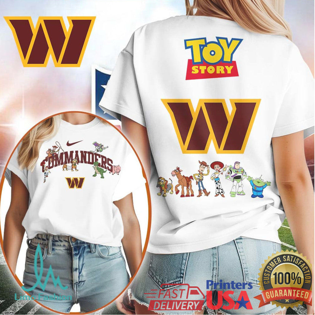 Washington Commanders x Toy Story Team Logo White T Shirt - Limotees LLC