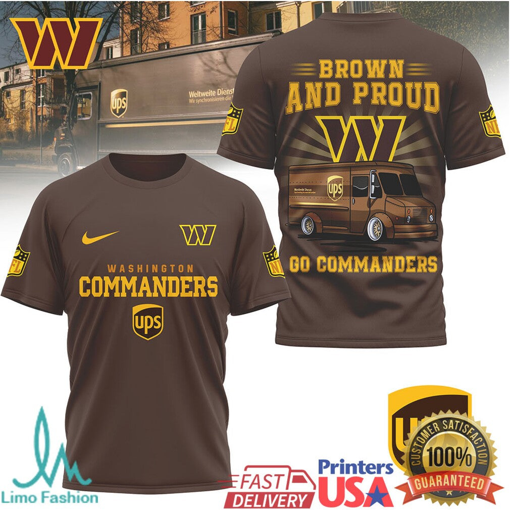Washington Commanders x UPS Brown and Proud Gameday Fan T Shirt - Limotees LLC