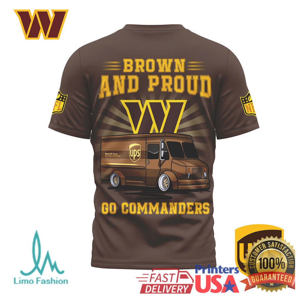 Washington Commanders x UPS Brown and Proud Gameday Fan T Shirt - Limotees LLC