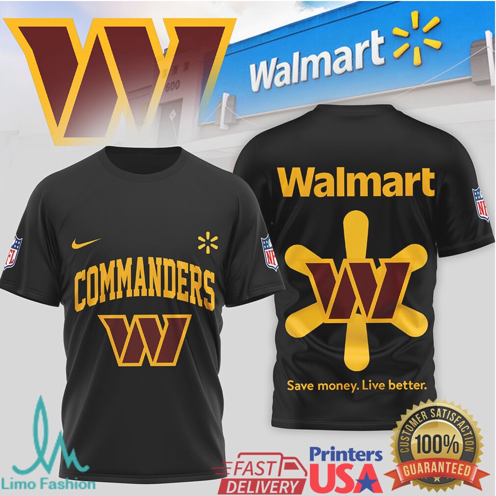 Washington Commanders x Walmart Spark Logo Mashup Fan Apparel T Shirt - Limotees LLC