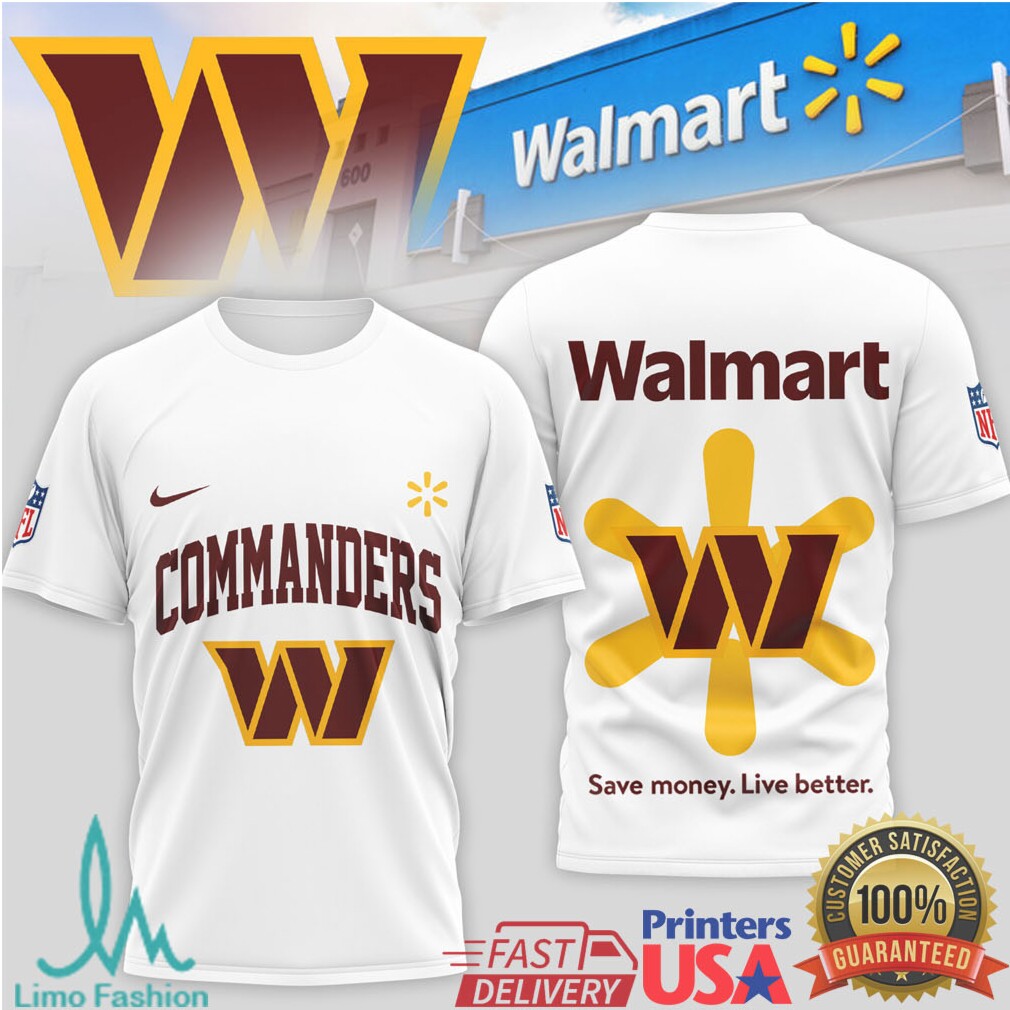 Washington Commanders x Walmart Spark Logo Mashup Fan Apparel T Shirt - Limotees LLC