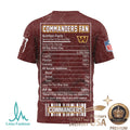 Washington Football Fans Monster Energy Nutrition Facts Maroon T Shirt - Limotees LLC