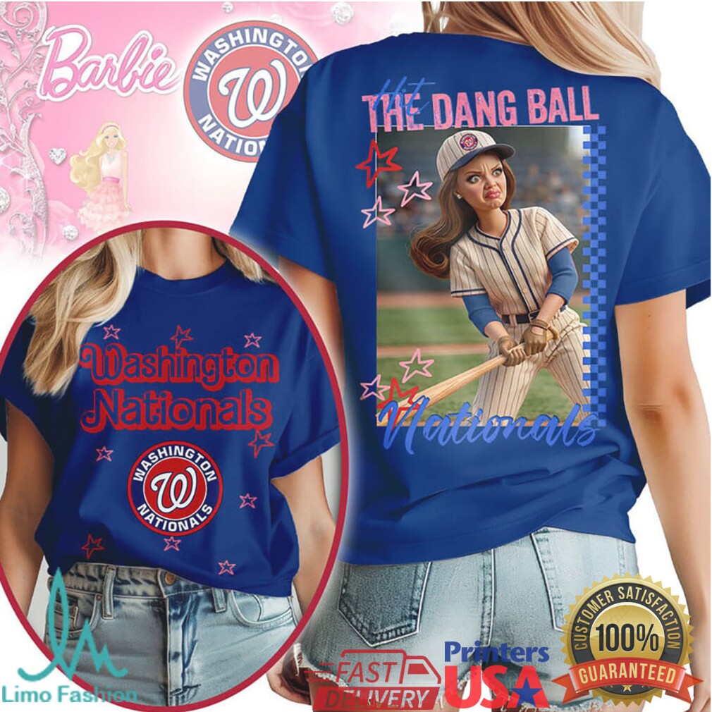 Washington Nationals “Hit The Dang Ball” Funny Doll Graphic Baseball T Shirt - Limotees LLC