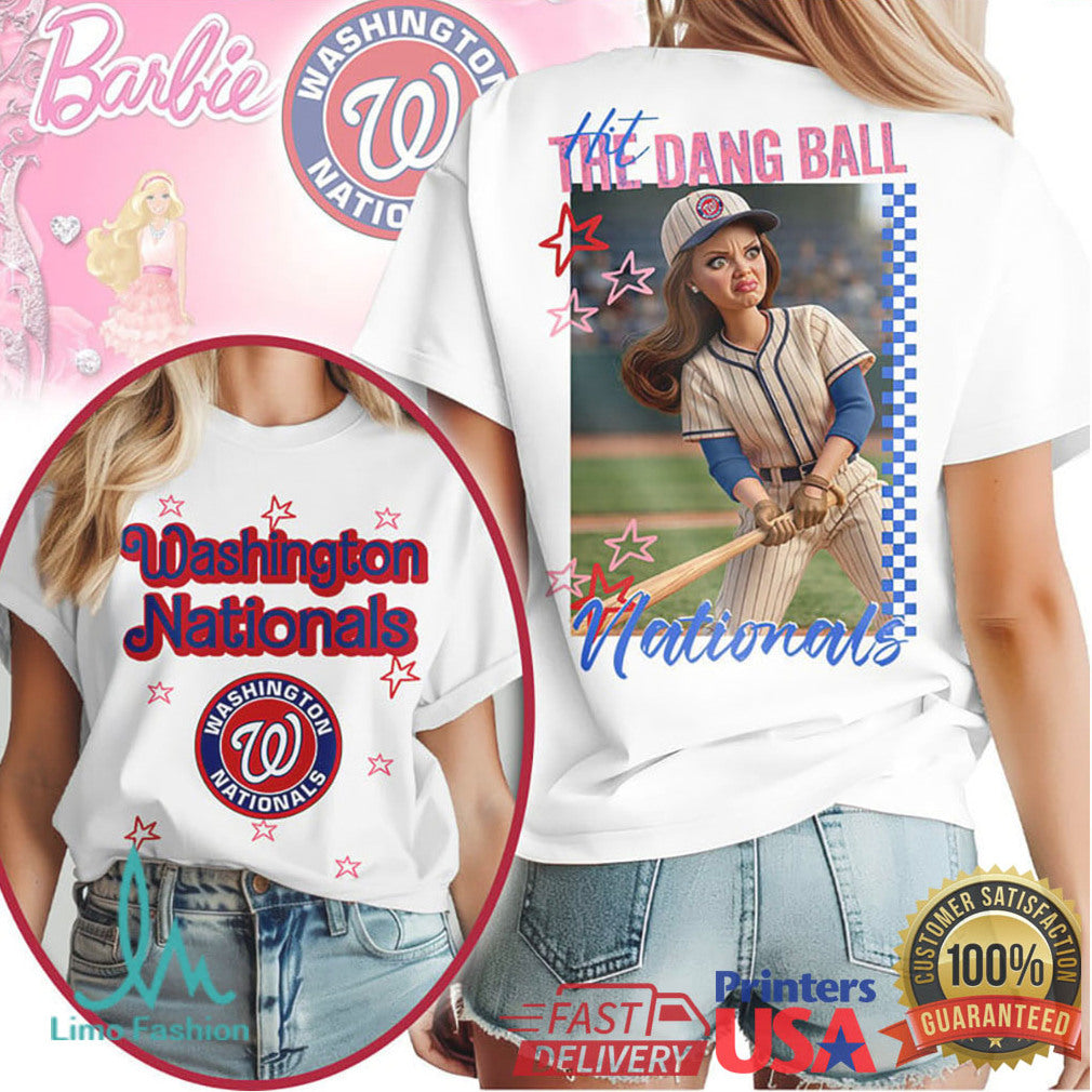 Washington Nationals “Hit The Dang Ball” Funny Doll Graphic Baseball T Shirt - Limotees LLC