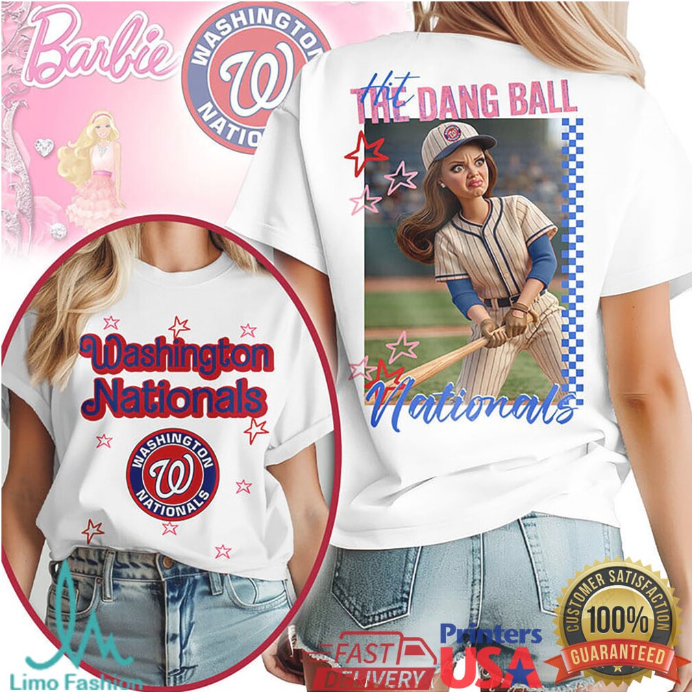 Washington Nationals “Hit The Dang Ball” Funny Doll Graphic Baseball T Shirt - Limotees LLC