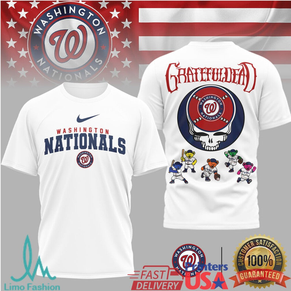 Washington Nationals x Grateful Dead Steal Your Face T Shirt - Limotees LLC