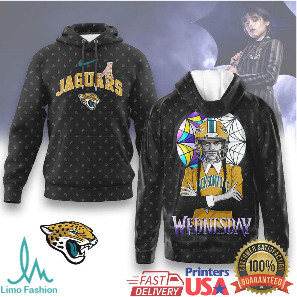 Wednesday Addams Jacksonville Jaguars NFL Halloween T Shirt & Hoodie - Limotees LLC