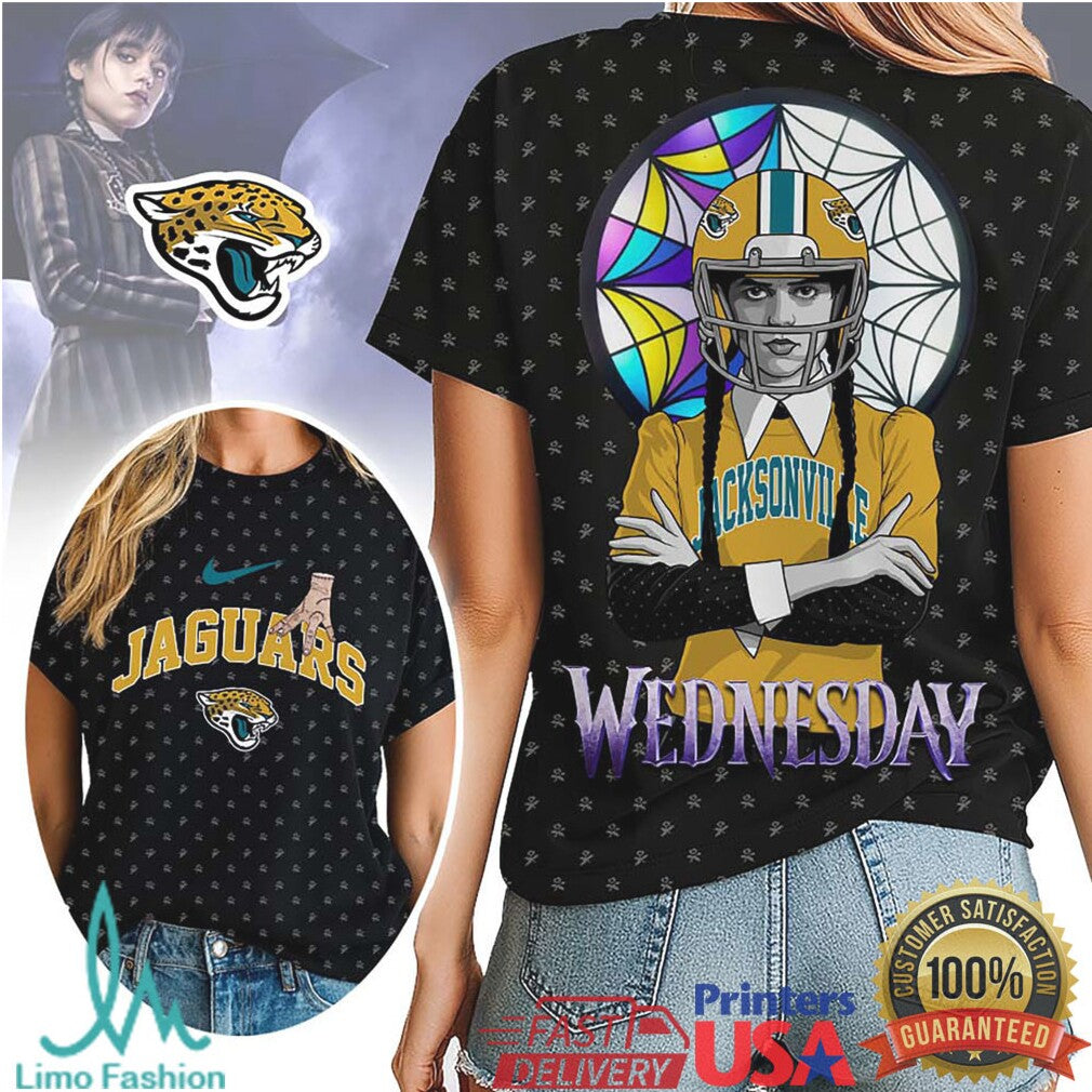 Wednesday Addams Jacksonville Jaguars NFL Halloween T Shirt & Hoodie - Limotees LLC