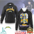 Wednesday Addams Los Angeles Chargers NFL Stained Glass Design Apparel - Limotees LLC