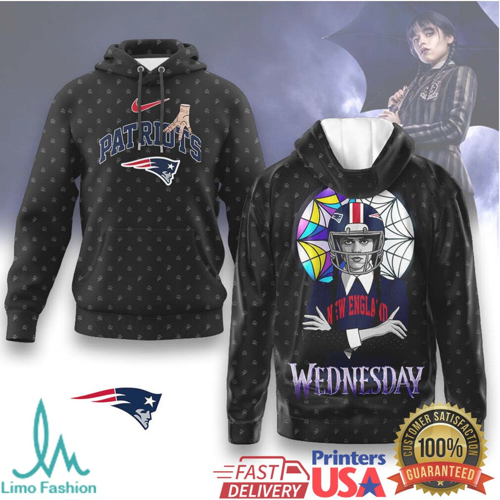 Wednesday Addams New England Patriots NFL Spooky Season Fan Apparel - Limotees LLC