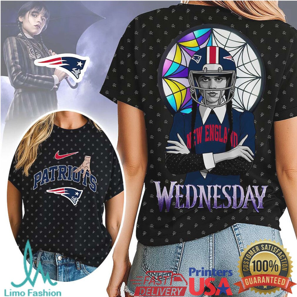 Wednesday Addams New England Patriots NFL Spooky Season Fan Apparel - Limotees LLC