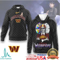 Wednesday Addams x Washington Commanders NFL Gothic Stained Glass T Shirt & Hoodie - Limotees LLC