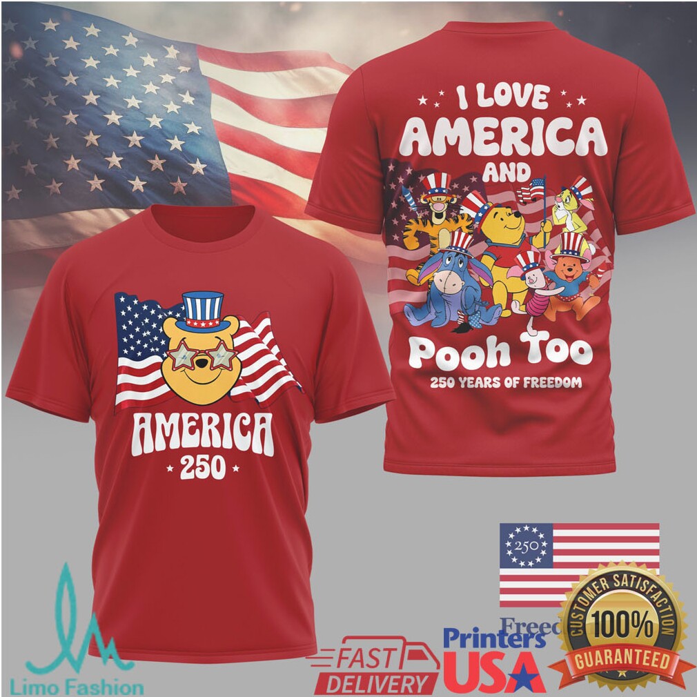 Winnie the Pooh & Friends America 250 Years of Freedom Patriotic T Shirt - Limotees LLC