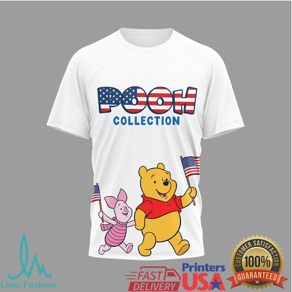 Winnie the Pooh & Friends USA 250th Anniversary Patriotic Fireworks T Shirt - Limotees LLC