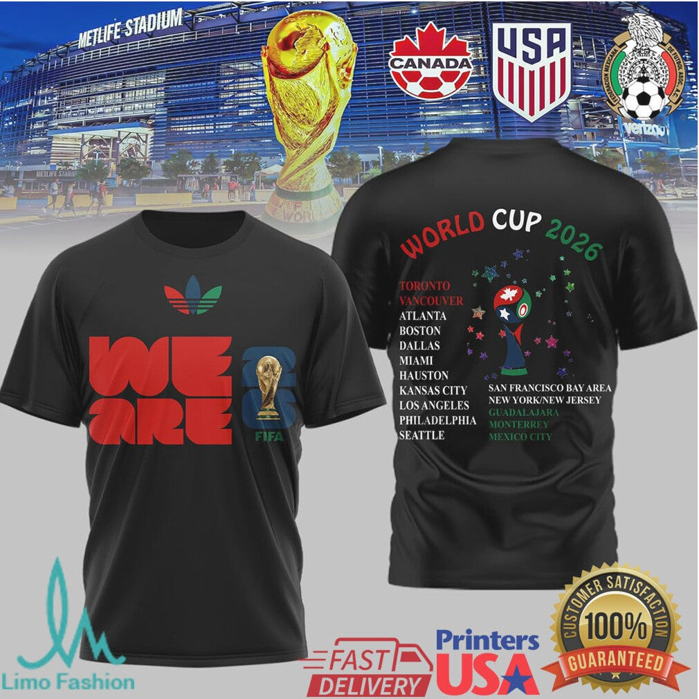 World Cup 2026 Host Cities Usa Canada Mexico Tshirt Design - Limotees LLC