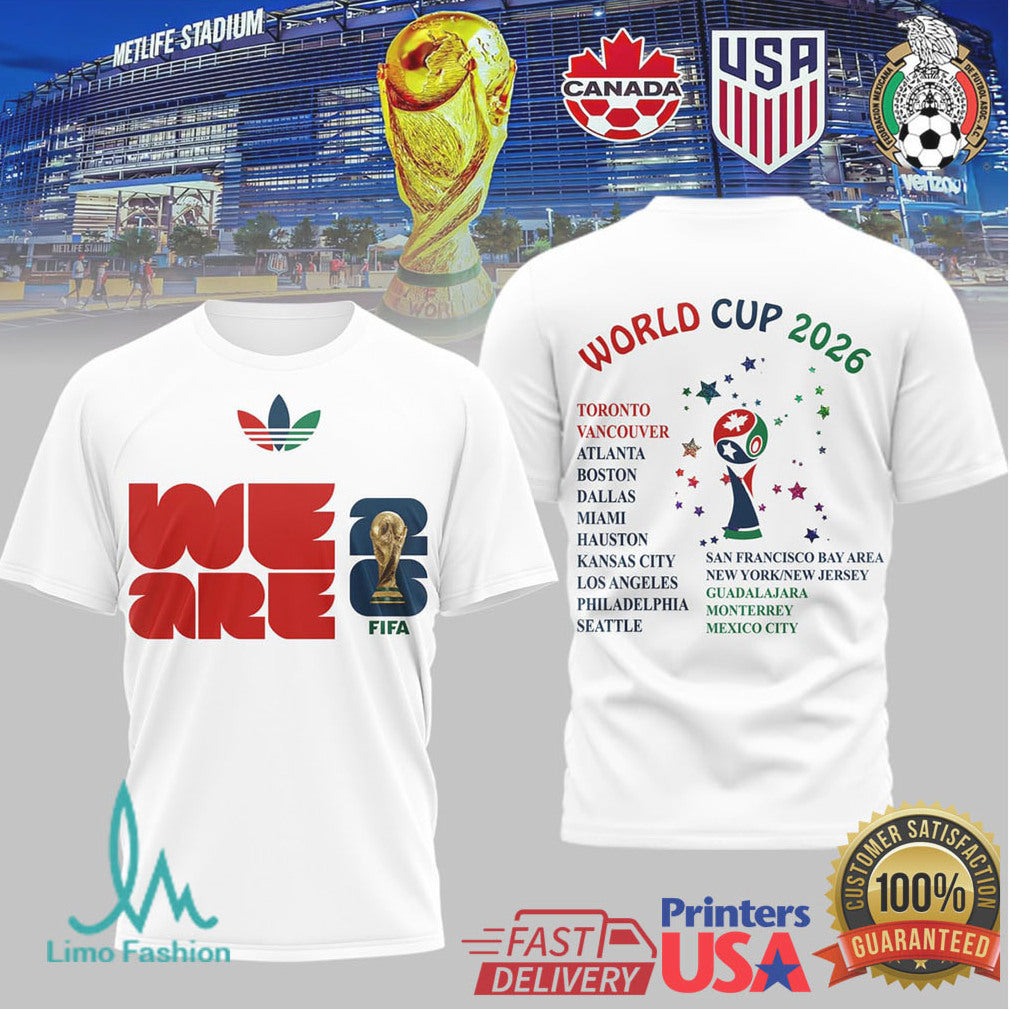 World Cup 2026 Host Cities Usa Canada Mexico Tshirt Design - Limotees LLC