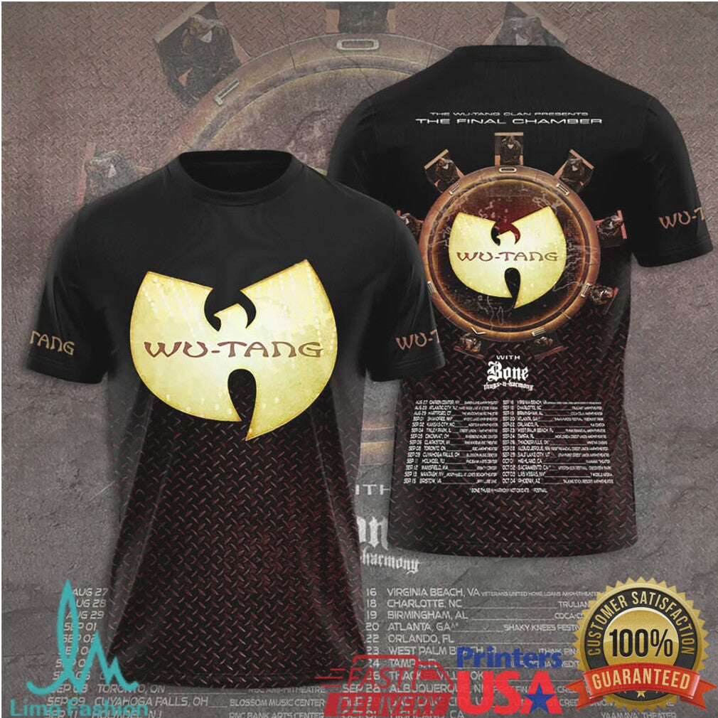Wu Tang Clan Bone Thugs N Harmony The Final Chamber Tour 2024 Vintage Hip Hop Fans T Shirt