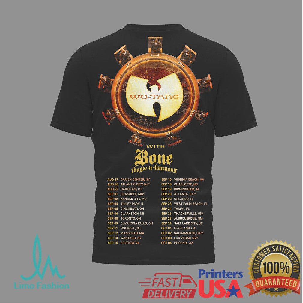 Wu Tang Clan x Bone Thugs N Harmony 2024 Tour Graphic T Shirt - Limotees LLC