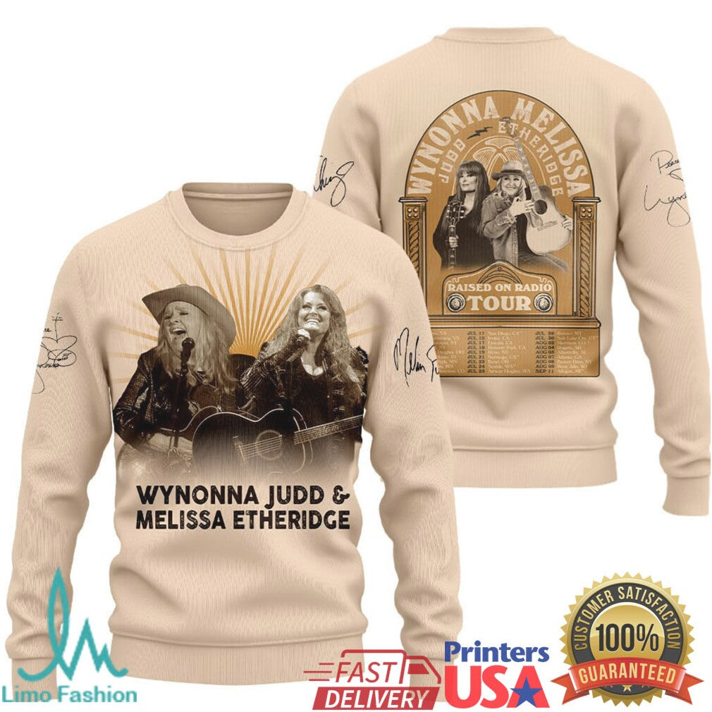 Wynonna Judd & Melissa Etheridge Raised on Radio Tour 2024 T Shirt - Limotees LLC