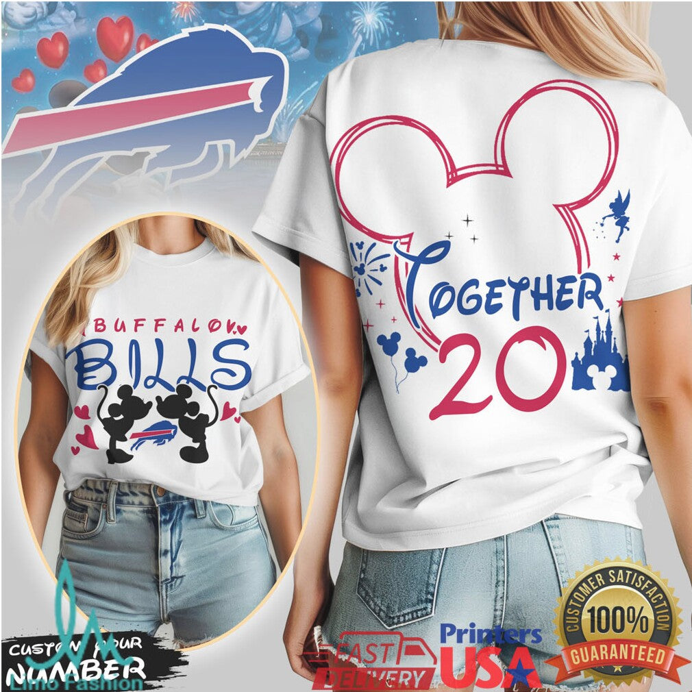 Buffalo Bills Official NFL Valentine Mickey Together Shirt - Limotees LLC