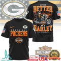 Green Bay Packers Official NFL Elvis Presley Harley Davidson 3D Shirt - Limotees LLC