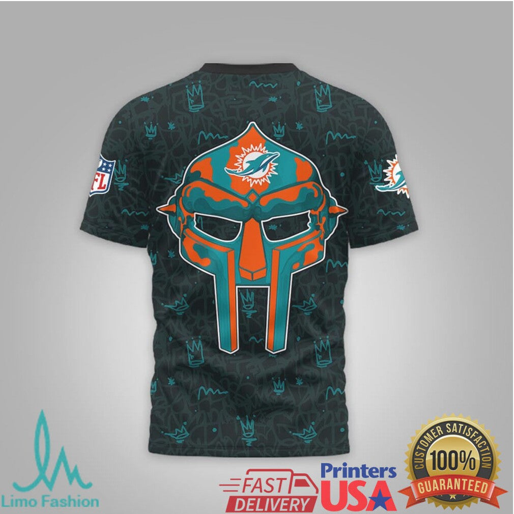 Miami Dolphins Official NFL x MF DOOM 3D Shirt - Limotees LLC