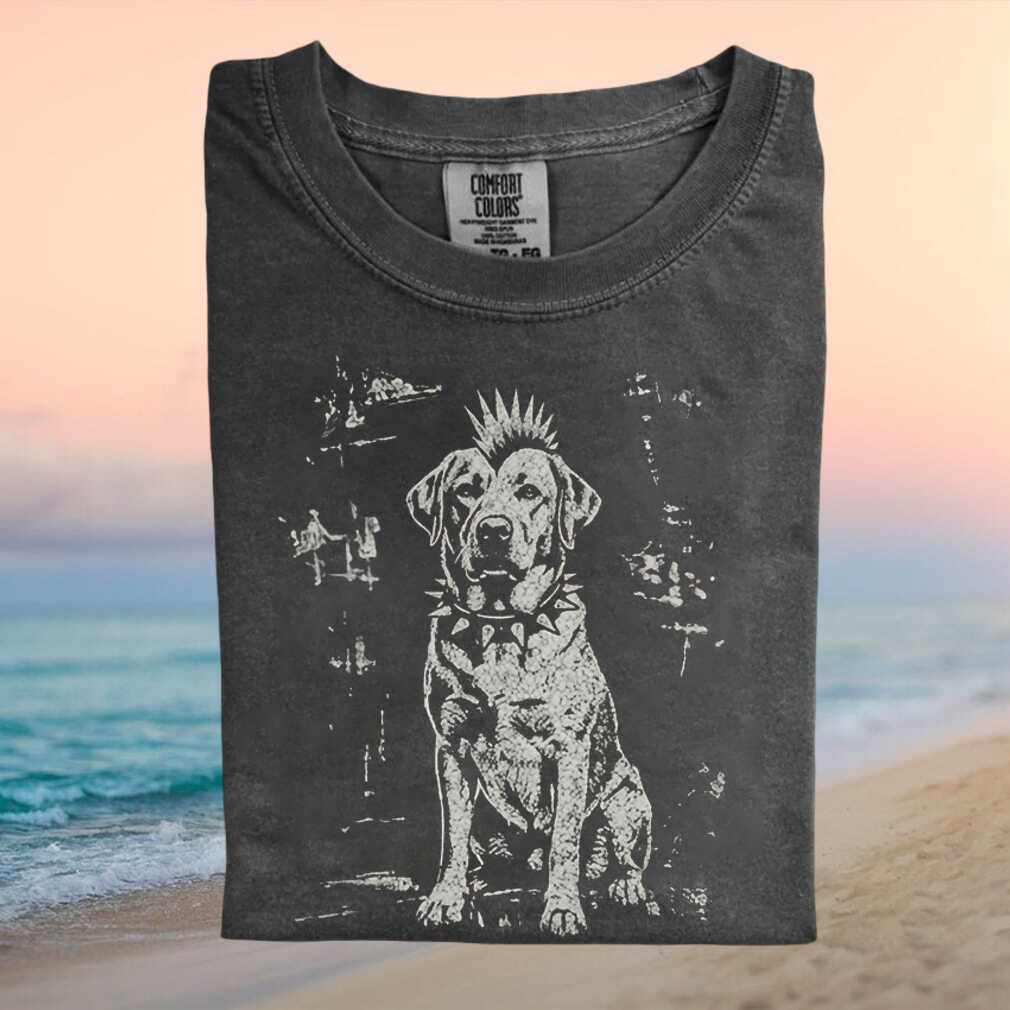 Yellow Lab Punk Rock Mohawk Spiked Collar Dog T Shirt - Limotees LLC