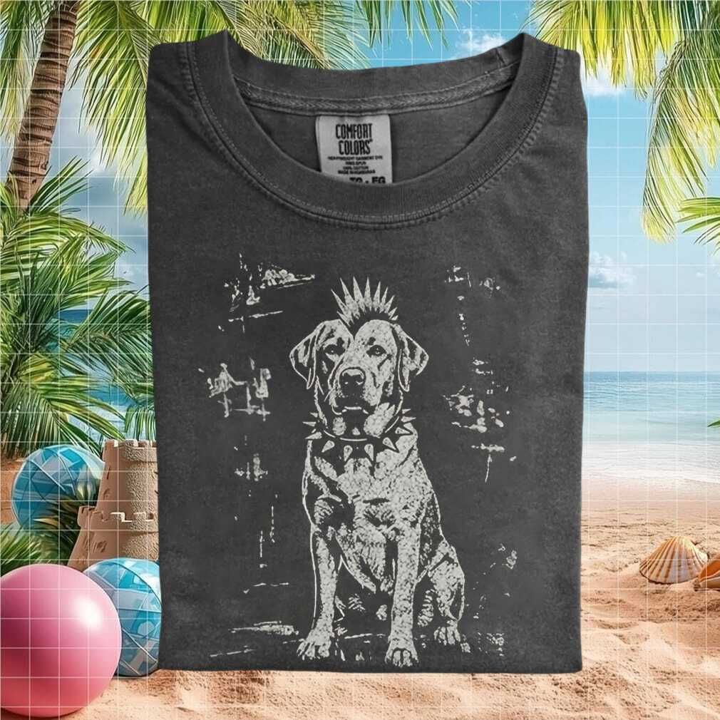 Yellow Lab Punk Rock Mohawk Spiked Collar Dog T Shirt - Limotees LLC
