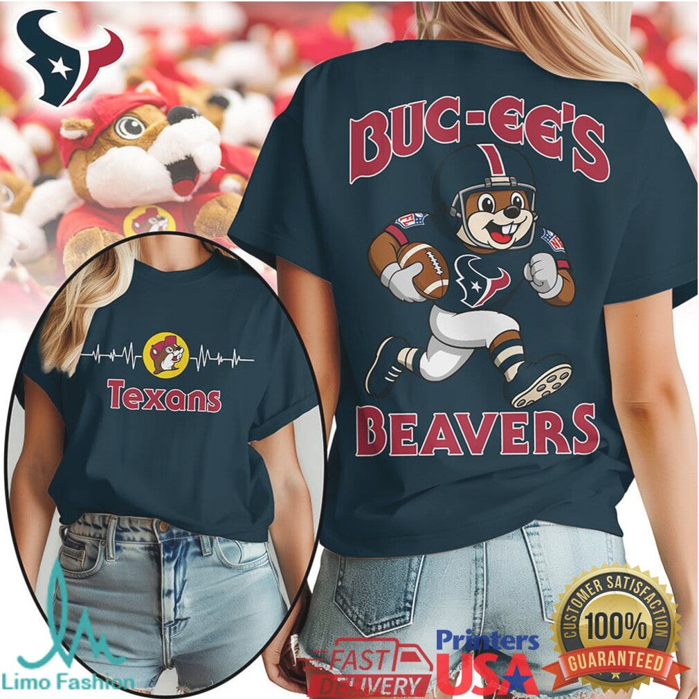 Buc ee's Beavers x Houston Texans NFL Football Mascot T shirt - Limotees LLC