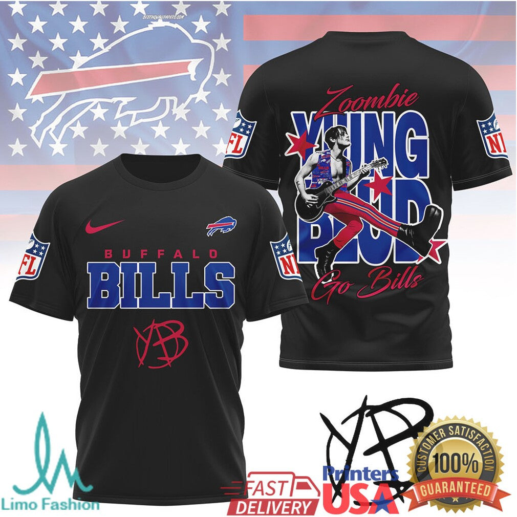 Yungblud x Buffalo Bills Zoombie Yung Bud NFL Graphic T Shirt - Limotees LLC