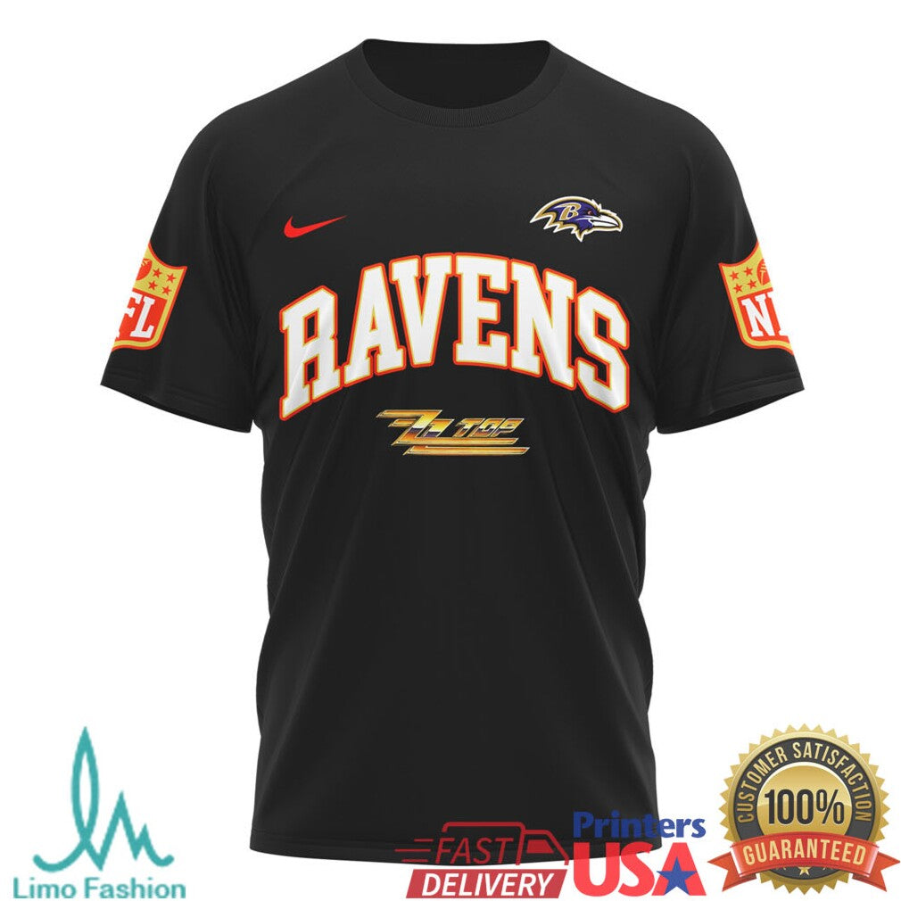ZZ Top The Big One Baltimore Ravens Hot Rod Retro Music T Shirt - Limotees LLC