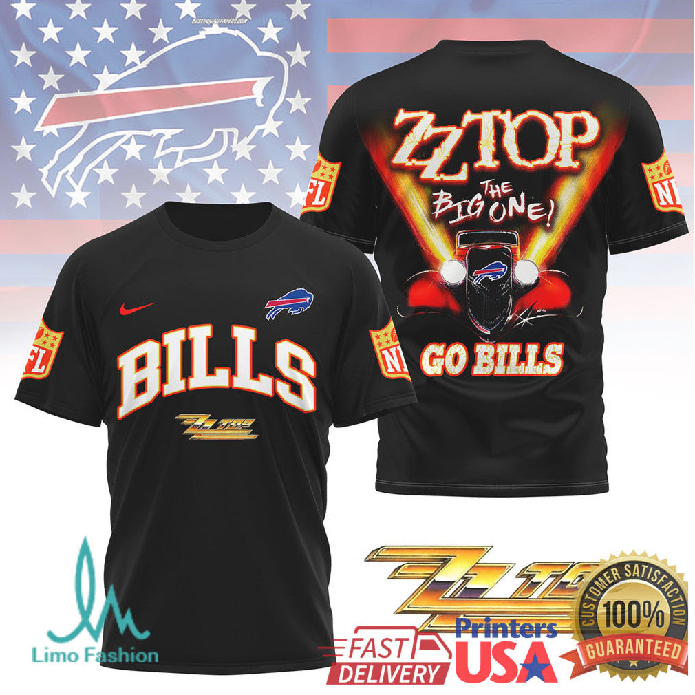 ZZ Top The Big One Buffalo Bills Hot Rod Retro Music T Shirt - Limotees LLC