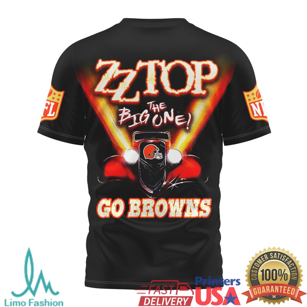 ZZ Top The Big One Cleveland Browns Hot Rod Retro Music T Shirt - Limotees LLC
