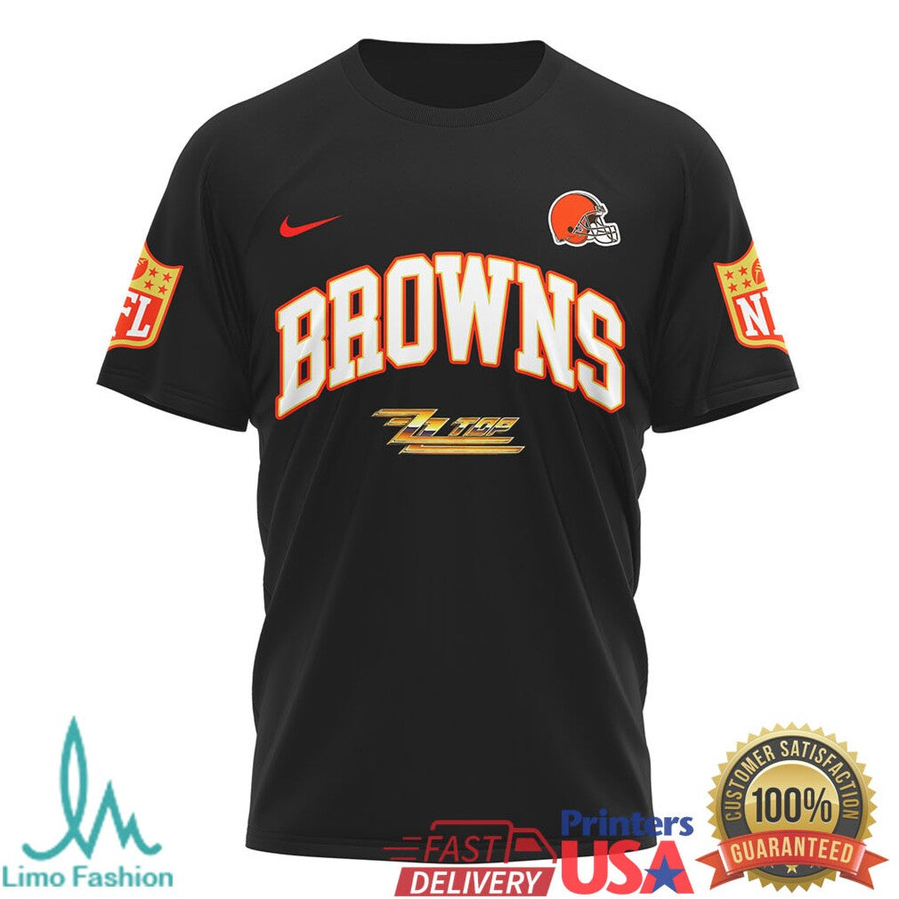 ZZ Top The Big One Cleveland Browns Hot Rod Retro Music T Shirt - Limotees LLC