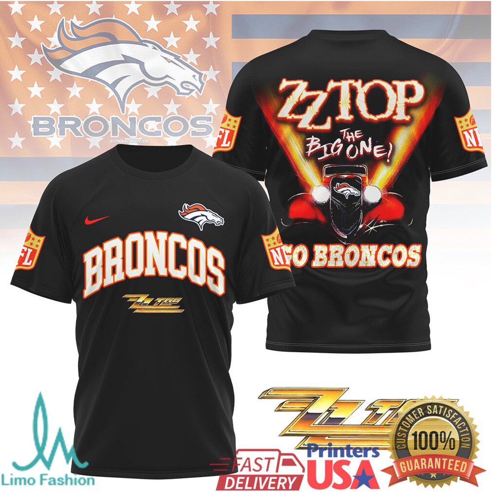 ZZ Top The Big One Denver Broncos Rock Graphic T Shirt - Limotees LLC
