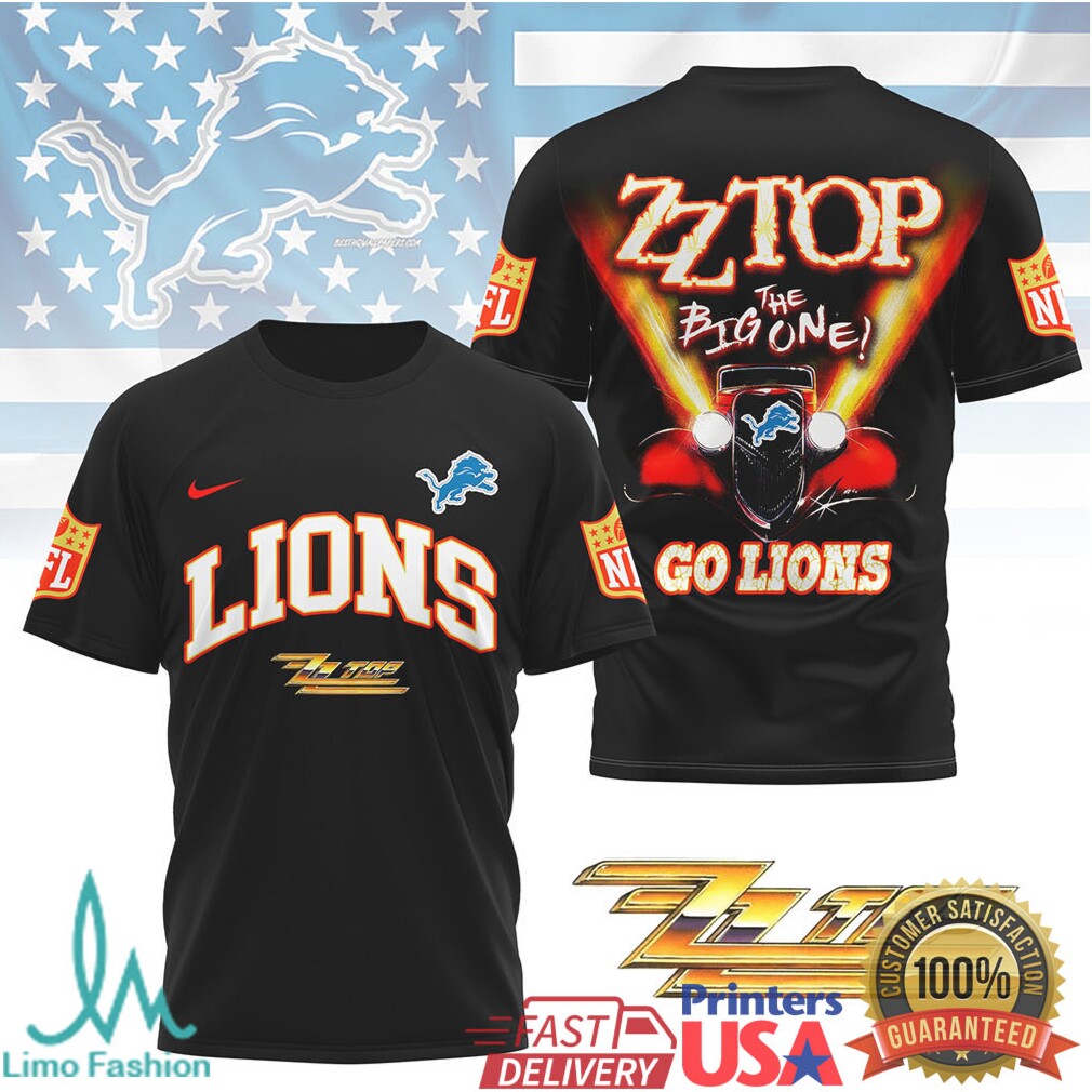 ZZ Top The Big One Detroit Lions Rock Graphic T Shirt - Limotees LLC