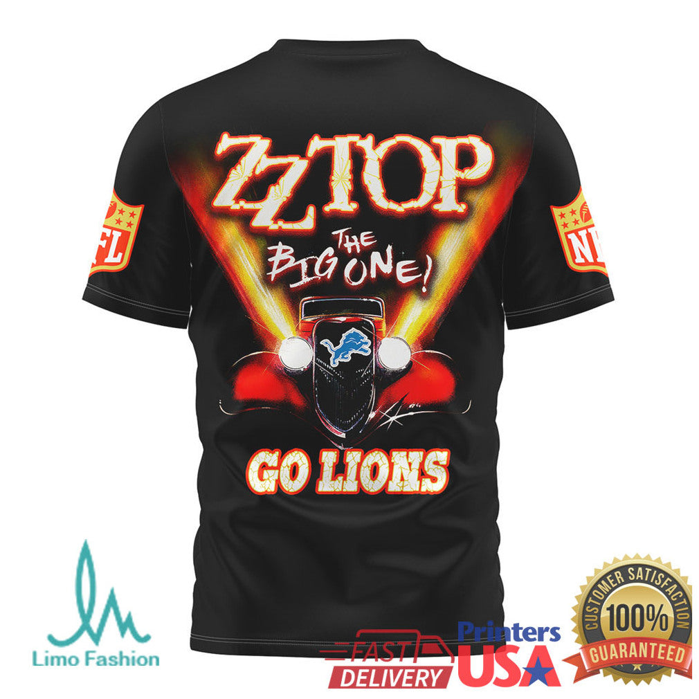 ZZ Top The Big One Detroit Lions Rock Graphic T Shirt - Limotees LLC