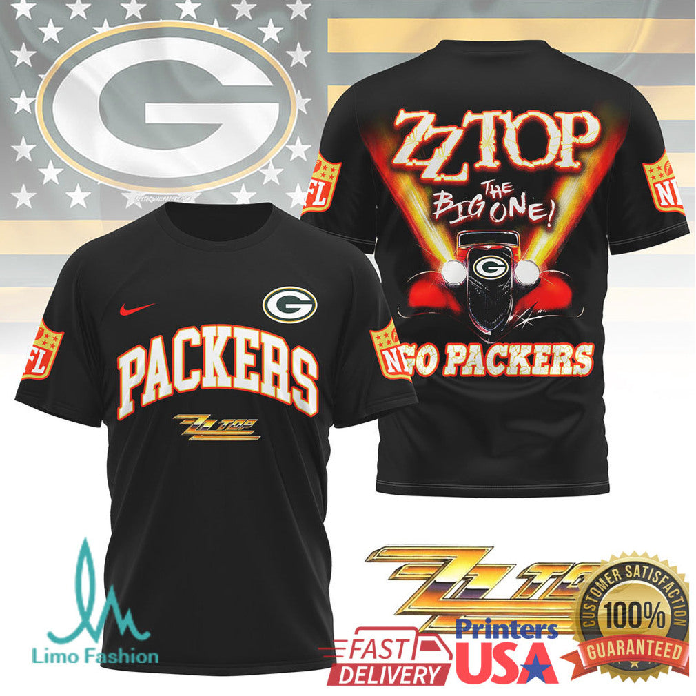 ZZ Top The Big One Green Bay Packers Rock Graphic T Shirt - Limotees LLC