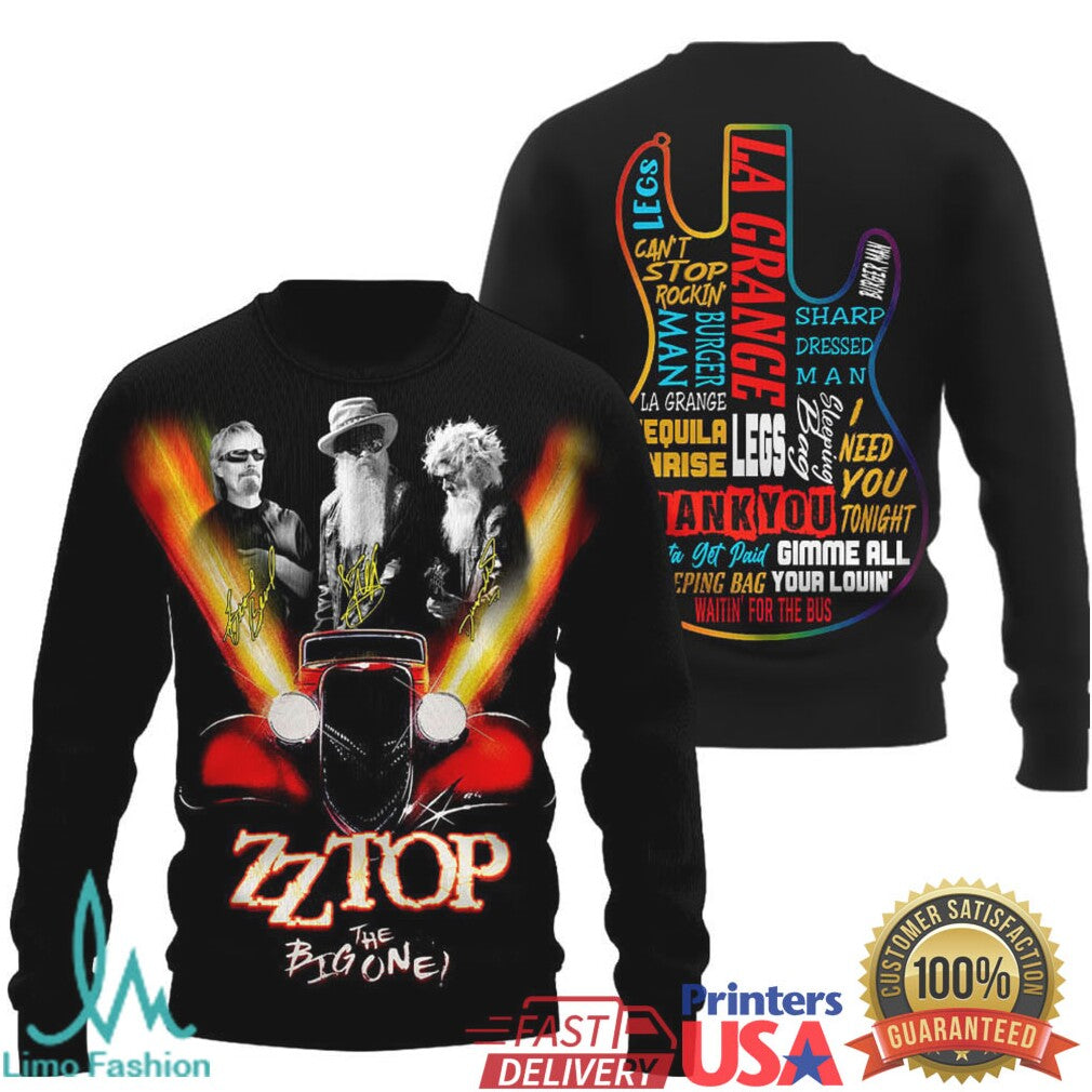 ZZ Top The Big One Hot Rod Guitar Logo Rock Music T Shirt - Limotees LLC