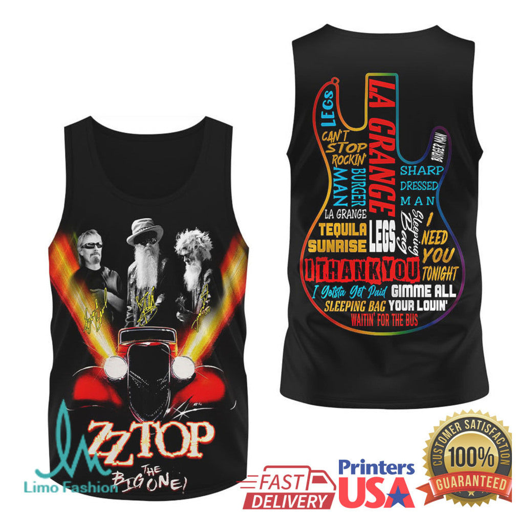 ZZ Top The Big One Hot Rod Guitar Logo Rock Music T Shirt - Limotees LLC