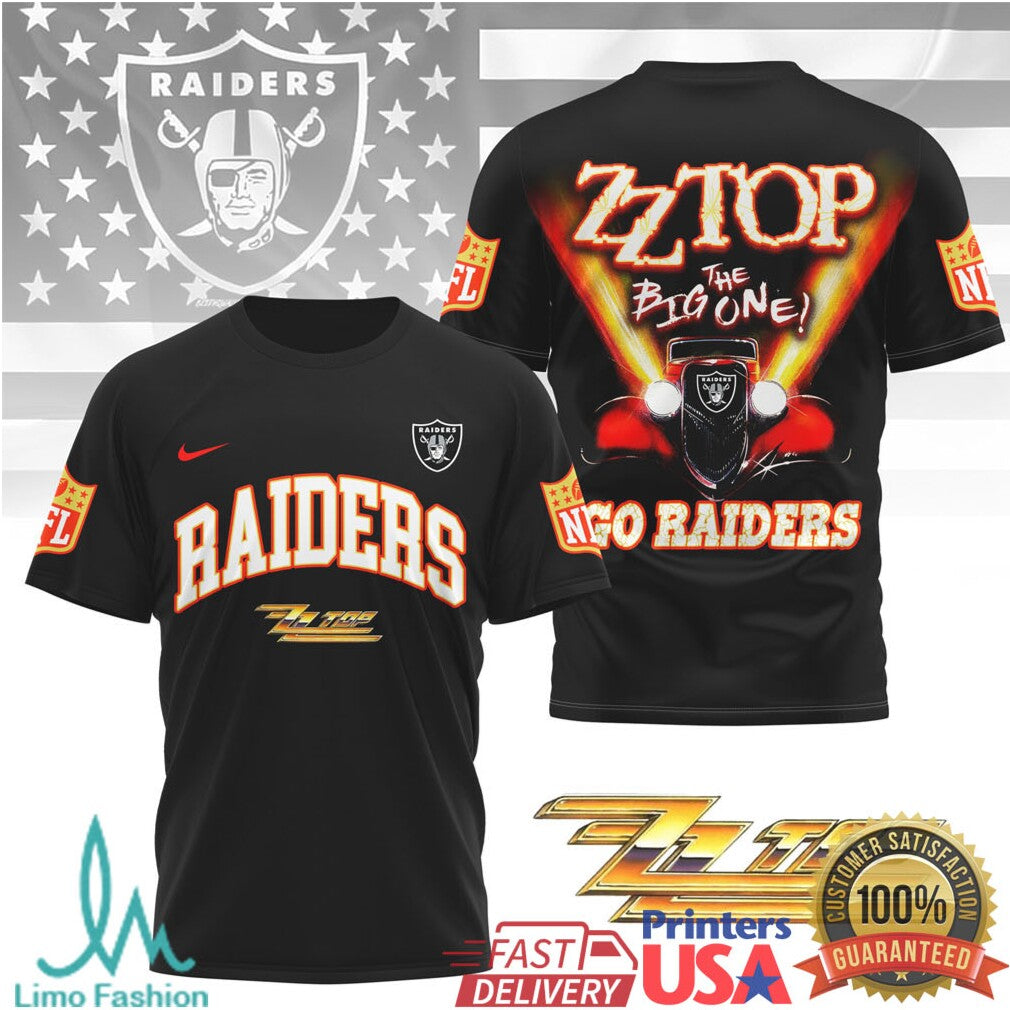ZZ Top The Big One Las Vegas Raiders Rock Graphic T Shirt - Limotees LLC