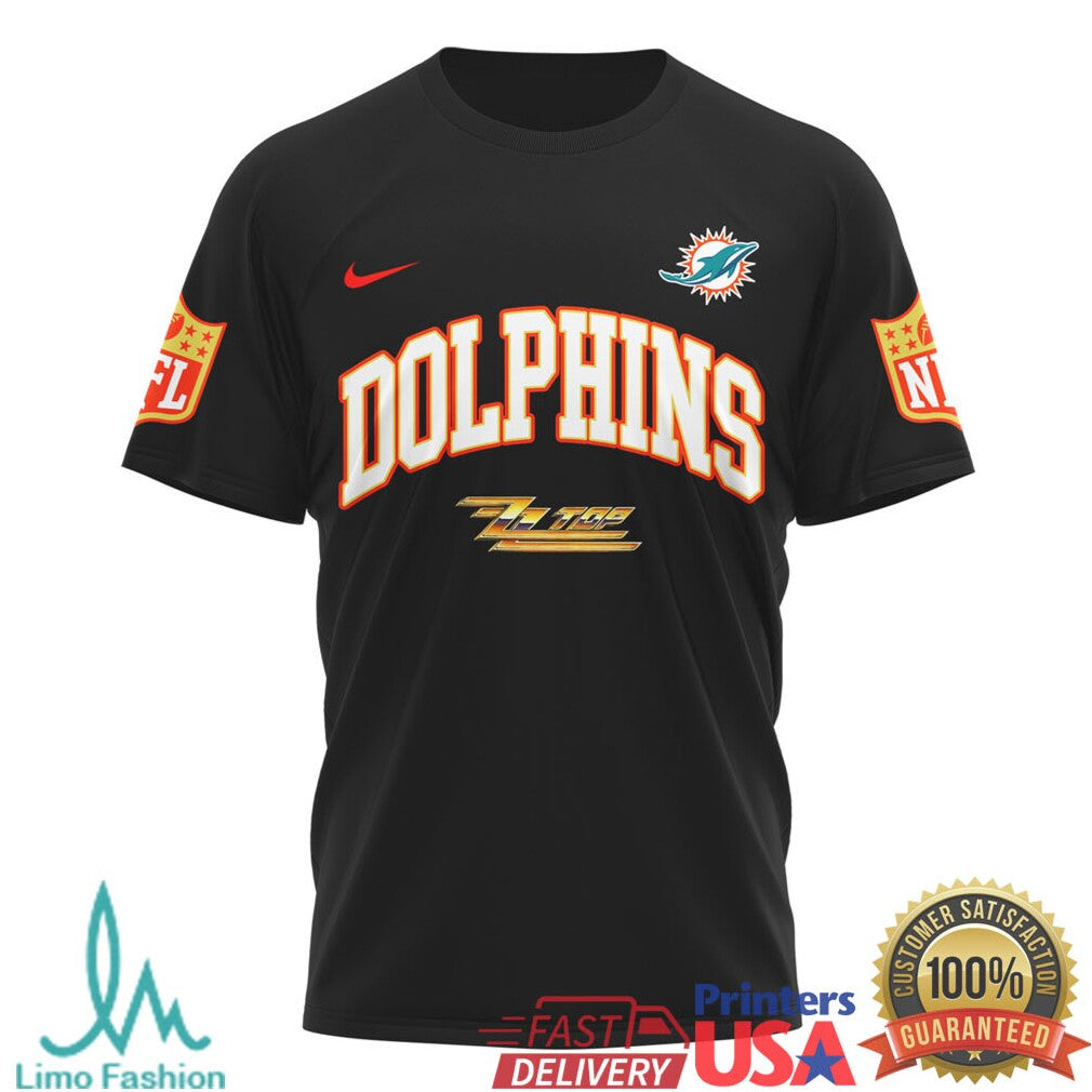 ZZ Top The Big One Miami Dolphins Rock Graphic T Shirt - Limotees LLC