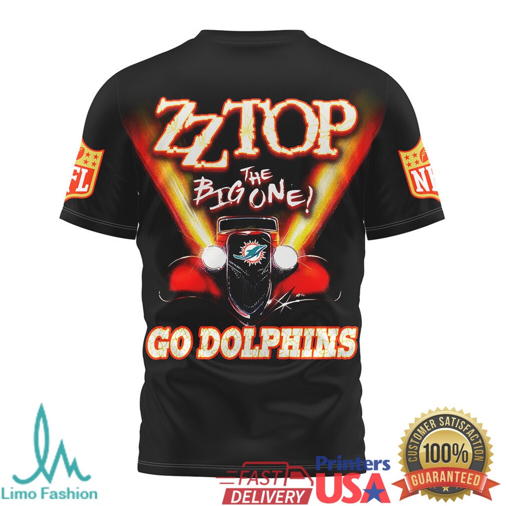 ZZ Top The Big One Miami Dolphins Rock Graphic T Shirt - Limotees LLC