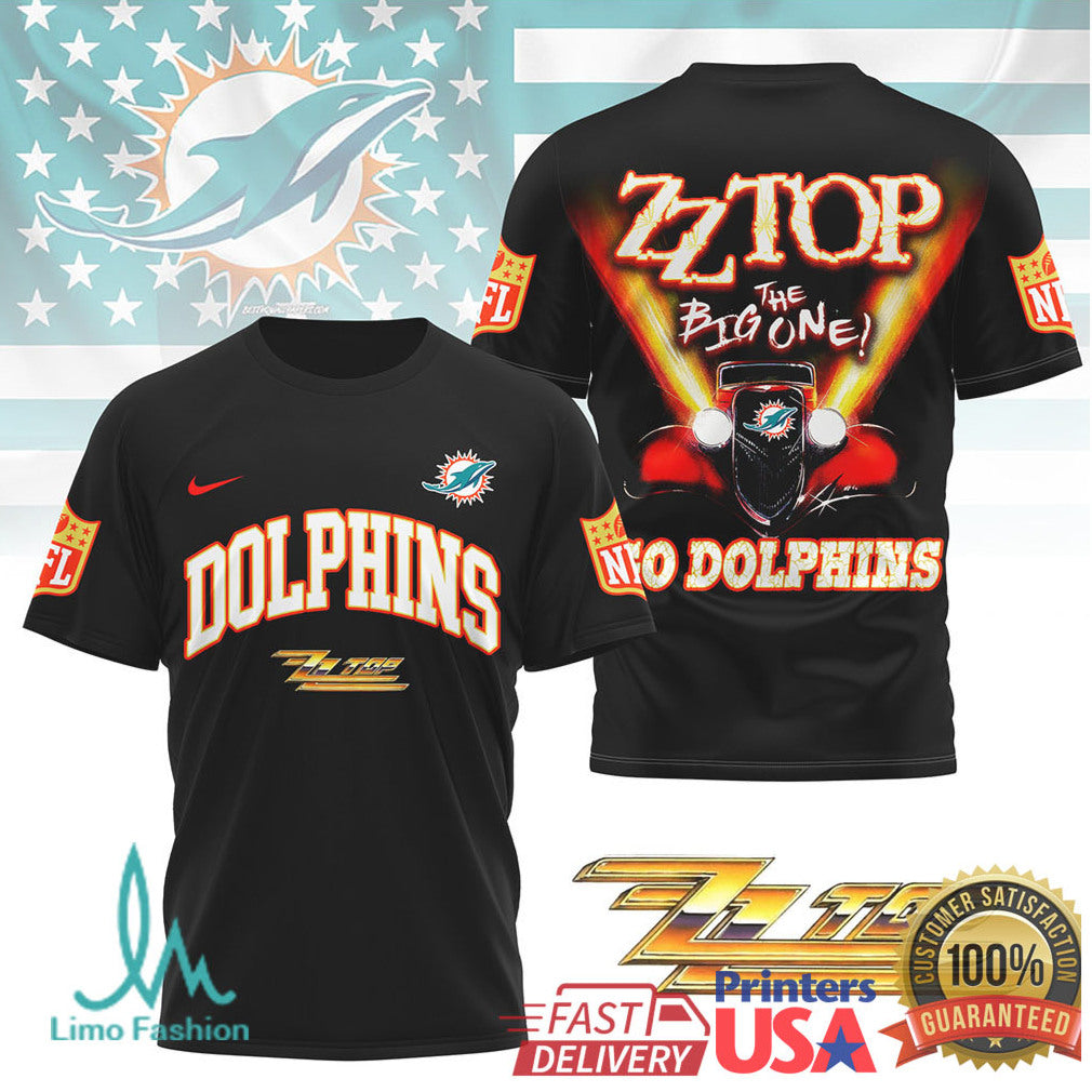 ZZ Top The Big One Miami Dolphins Rock Graphic T Shirt - Limotees LLC