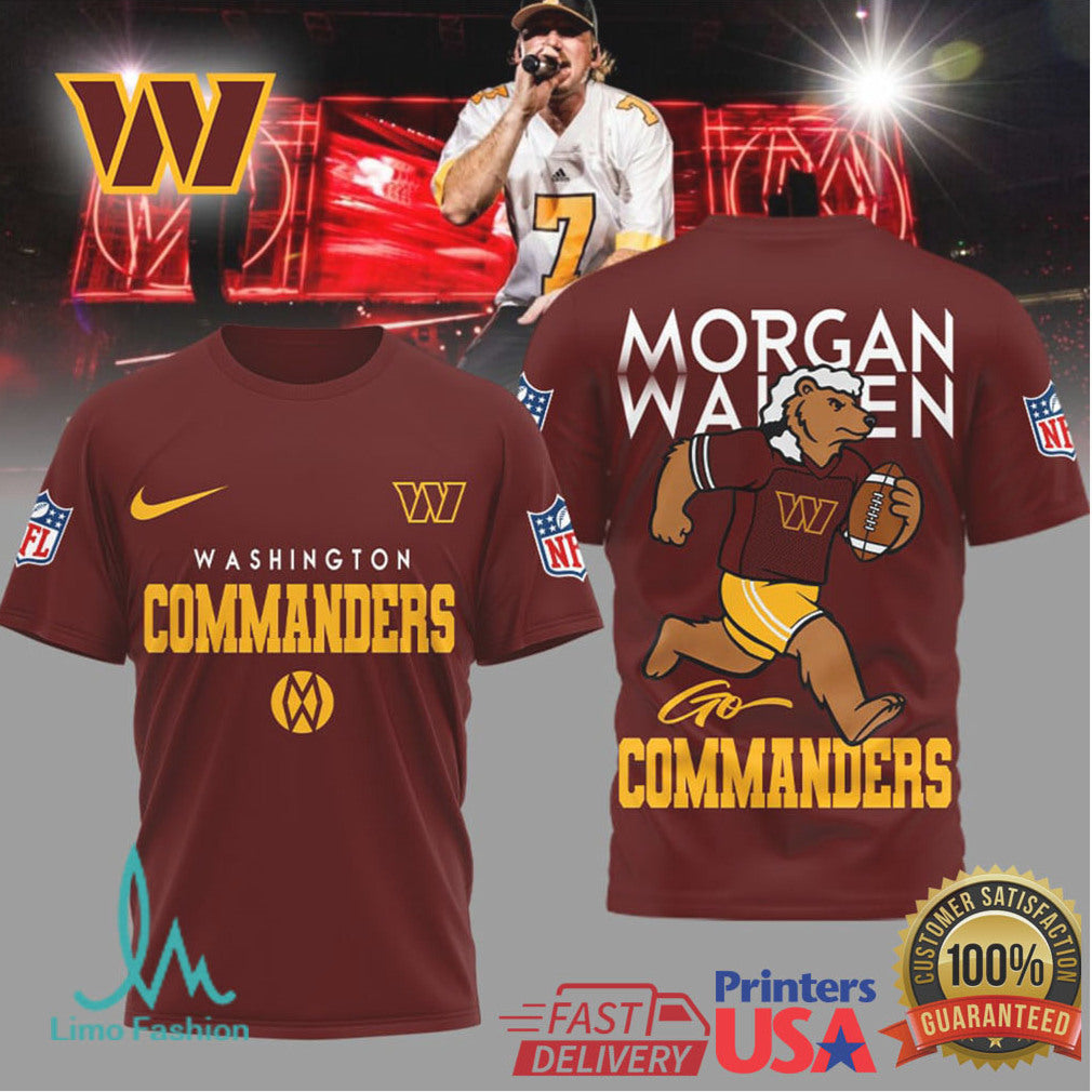 Washington Commanders Official NFL Morgan Wallen Fan 3D Shirt - Limotees LLC
