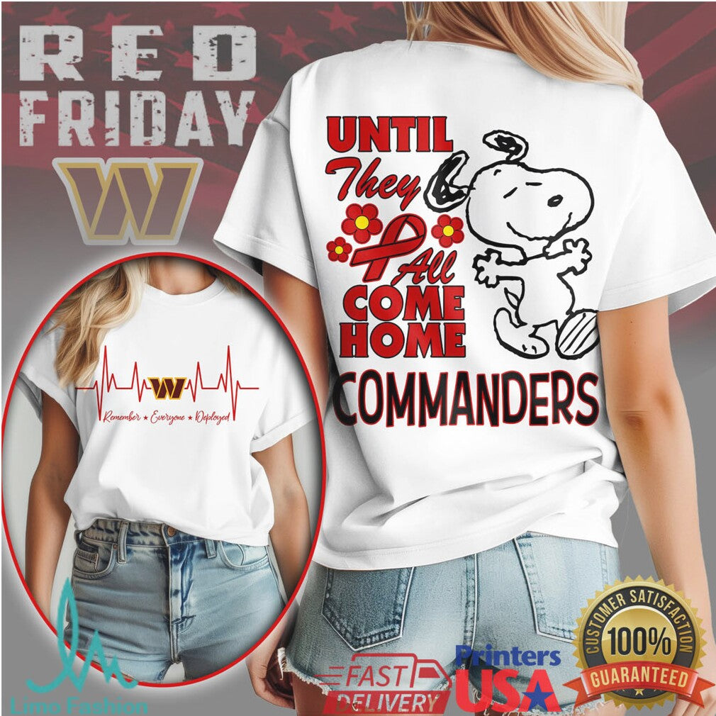 Washington Commanders Official NFL Snoopy Red Friday 3D Shirt - Limotees LLC