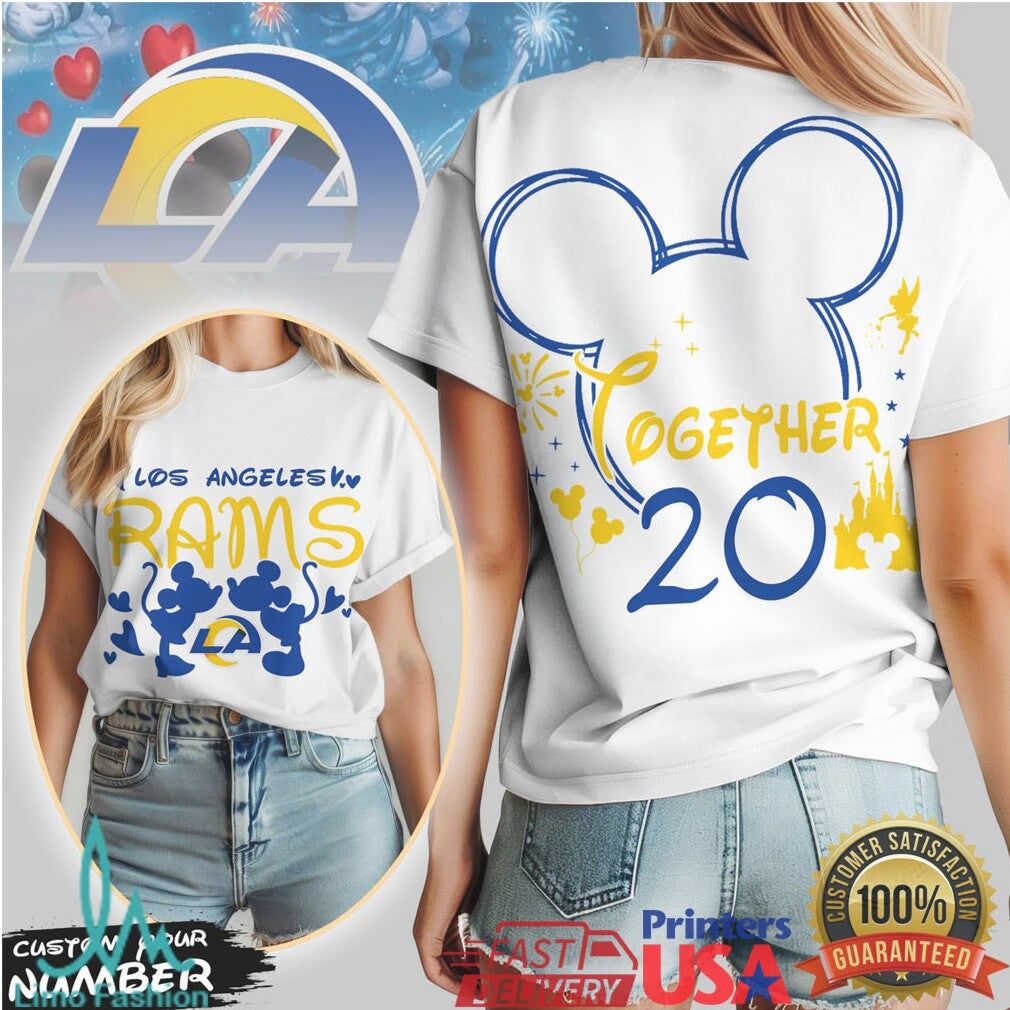 Los Angeles Rams Official NFL Valentine Mickey Together Shirt - Limotees LLC