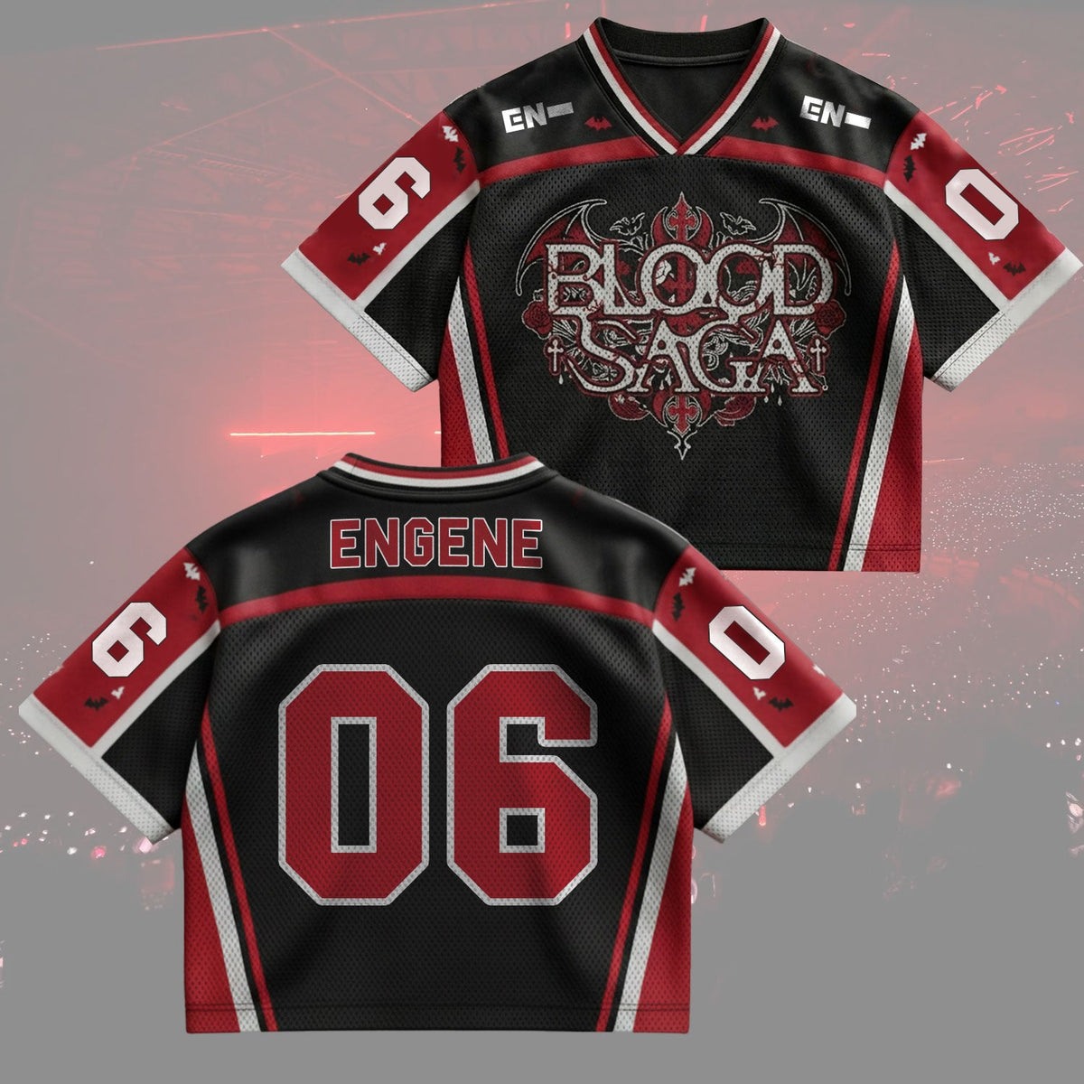 Immersive Blood Saga Enhypen World Tour Mix Mesh Jersey