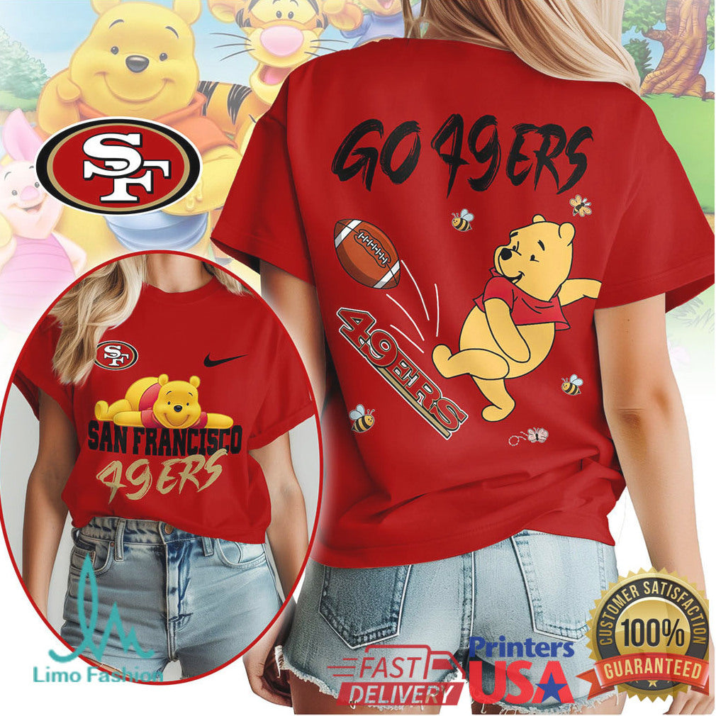 San Francisco 49ers Official NFL Winnie The Pooh Go Shirt - Limotees LLC